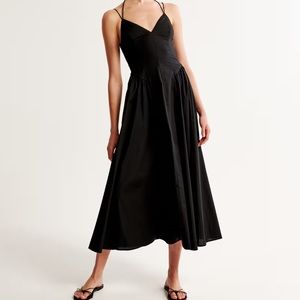 Abercrombie Black Strappy Drop-waist Maxi Dress